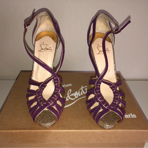 Christian Louboutin 8 mignons 120 Purple Suede size 38       New with Tags - Picture 7 of 7